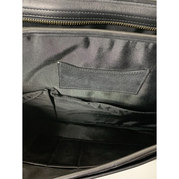 Coach Black Leather Shoulder Strap Double Closure Briefcase Bag F2S-5310 - Picture 11 of 13